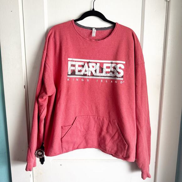 Kings Island KI Cincinnati Ohio FEARLESS Spellout Rollercoaster Sweatshirt 2XL - Picture 1 of 11